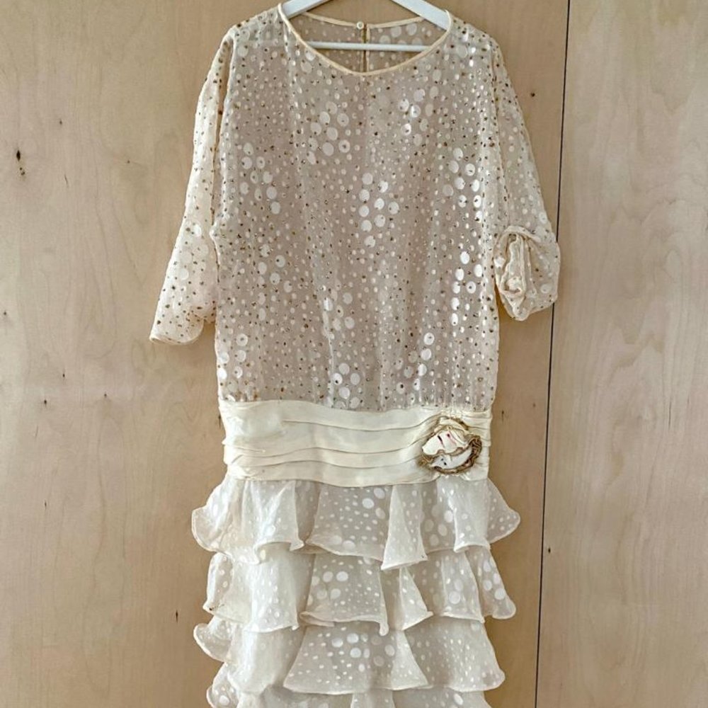 80s Beaded Wedding Dress